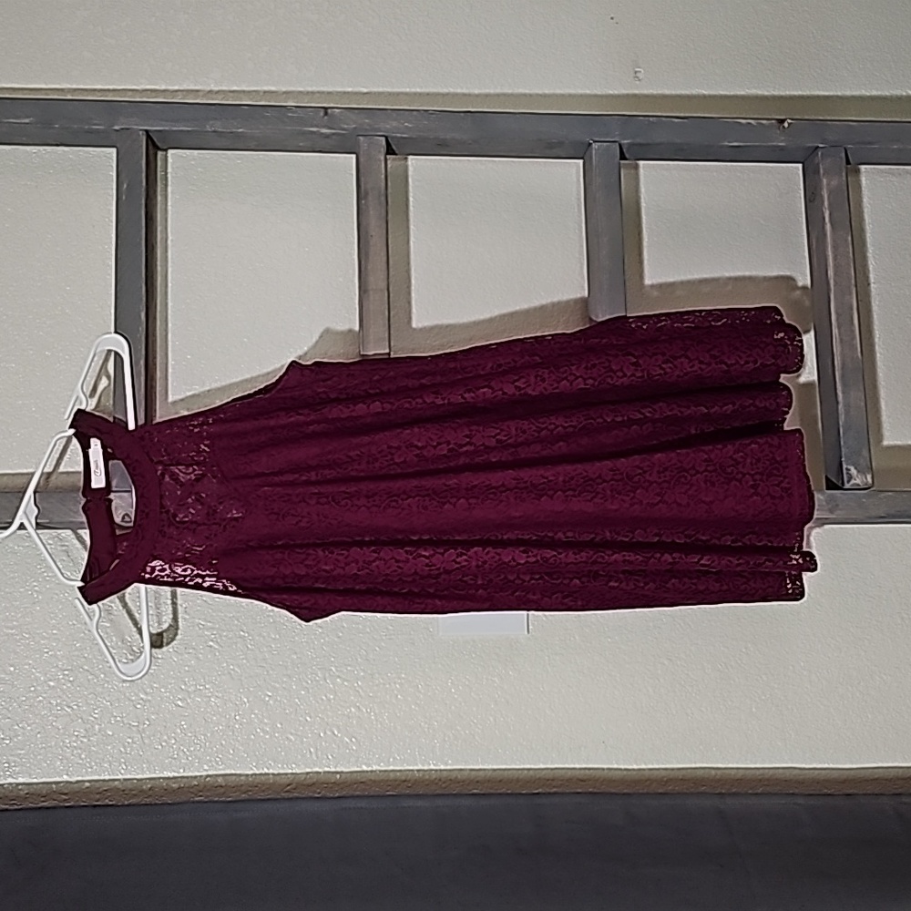 Wine Lacey Dress